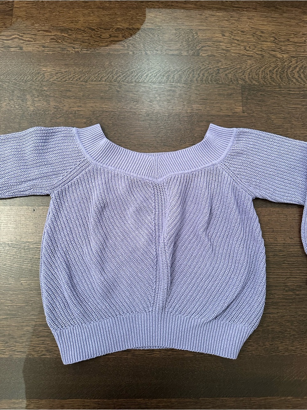 Abercrombie Purple Off-Shoulder Knit Sweater